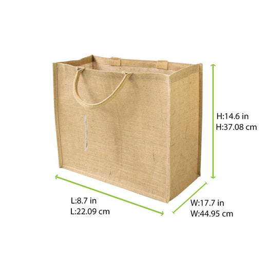 Shopper in juta marrone - 45 cm x 22 cm x 37 cm - 25 unità - dimensions