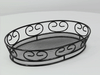 Cestino ovale in metallo nero - 23 cm x 16,5 cm x 5 cm - 6 unità