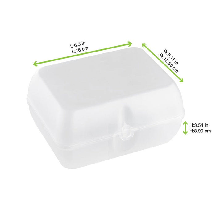 Scatola per hamburger riutilizzabile trasparente - 16 cm x 13 cm x 9 cm - 24 unità - dimensions