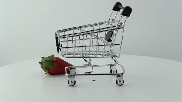 Mini carrello da supermercato in metallo con manico nero - 11 cm x 7,5 cm x 12,5 cm - 6 unità