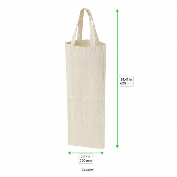 Sacchetto per baguette in cotone - 20 cm x 62 cm - 50 unità - dimensions