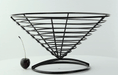 Cestino svasato in metallo nero - Ø 23 cm - H 12,5 cm - 6 unità