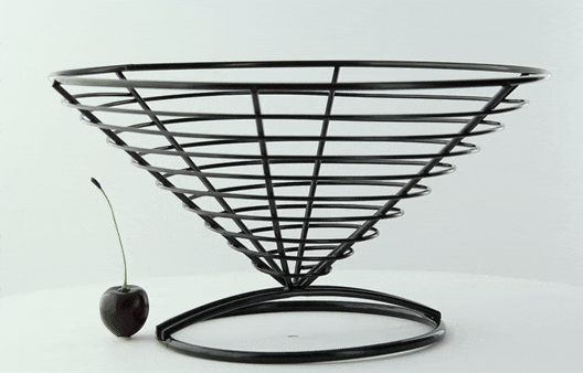 Cestino svasato in metallo nero - Ø 23 cm - H 12,5 cm - 6 unità