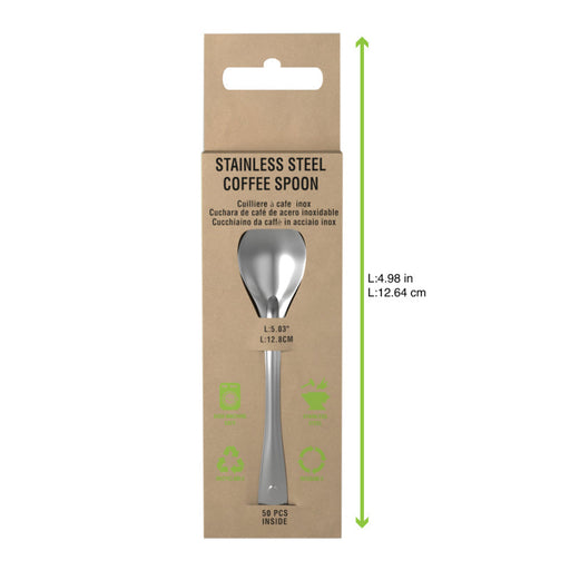 Cucchiaino da caffè in acciaio inox con astuccio - 12,8 cm - 500 unità