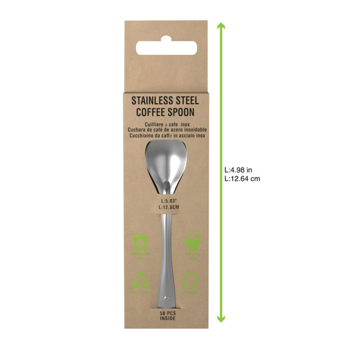 Cucchiaino da caffè in acciaio inox con astuccio - 12,8 cm - 500 unità