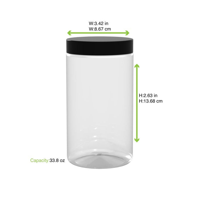 Bokotwist riutilizzabile in PET - 1000 ml - Ø 8,9 cm - H 16,7 cm - 80 unità - dimensions