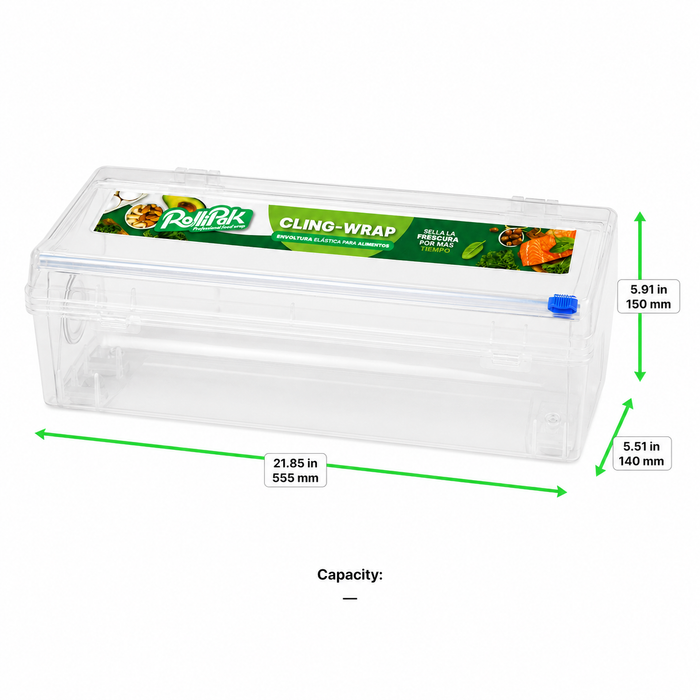 Dispenser nero per pellicola, alluminio e carta 29-50 cm - 55,5 cm x 14 cm x 15 cm - 1 unità