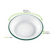 Piatto fondo rotondo in acciaio smaltato bianco con bordo verde "Enamel" - 650 ml - Ø 20 cm - 12 unità - dimensions