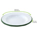 Piatto rotondo in acciaio smaltato bianco con bordo verde "Enamel" - Ø 24 cm - 12 unità - dimensions