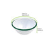 Ciotola fonda a bordi dritti in acciaio smaltato bianco con bordo verde "Enamel" - 550 ml - Ø 15,8 cm - H 6,5 cm - 12 unità - dimensions