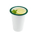 Bicchiere Enamel in acciaio smaltato bianco con bordo verde - 300 ml - Ø 9 cm - H 9 cm - 12 unità