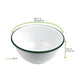 Ciotola fonda in acciaio smaltato bianco con bordo verde "Enamel" - 1000 ml - Ø 18 cm - H 8,4 cm - 12 unità - dimensions