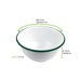 Ciotola fonda in acciaio smaltato bianco con bordo verde "Enamel" - 1500 ml - Ø 20 cm - H 9 cm - 12 unità - dimensions