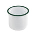 Delipot Enamel in acciaio smaltato bianco con bordo verde - 1200 ml - Ø 12 cm - H 12 cm - 12 unità