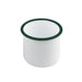 Delipot Enamel in acciaio smaltato bianco con bordo verde - 350 ml - Ø 8 cm - H 8 cm - 12 unità