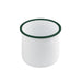 Delipot Enamel in acciaio smaltato bianco con bordo verde - 730 ml - Ø 10 cm - H 10 cm - 12 unità