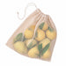 Sacchetto a rete in cotone naturale con chiusura a cordoncino - 30 cm x 34 cm - 50 unità
