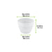 Bicchiere Cupoly impilabile in plastica PP riutilizzabile - 256 ml - Ø 8,2 cm - H 7,5 cm - 36 unità - dimensions