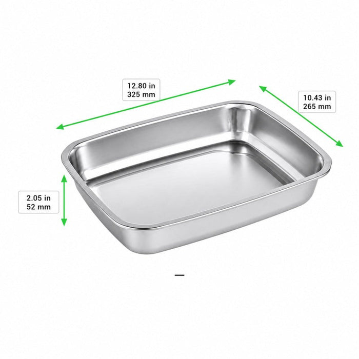 Vaschetta termosigillabile gastronorm 1/2 in acciaio inox - 32,5 cm x 26,5 cm x 5,2 cm - 24 unità - dimensions