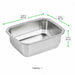 Vaschetta termosigillabile gastronorm 1/8 in acciaio inox - 16 cm x 13 cm x 4,5 cm - 48 unità - dimensions