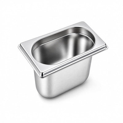 Bac GN inox 1/9 17,6 cm x 10,8 cm - H 10 cm - 6 unités