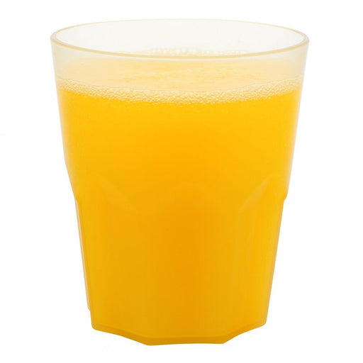 Bicchiere sfaccettato Cupoly in plastica PP riutilizzabile - 370 ml - Ø 8,7 cm - H 9,9 cm - 12 unità