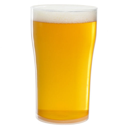 Bicchiere da birra Cupoly da una pinta in plastica PP riutilizzabile - 696 ml - Ø 8,8 cm - H 15,5 cm - 6 unità
