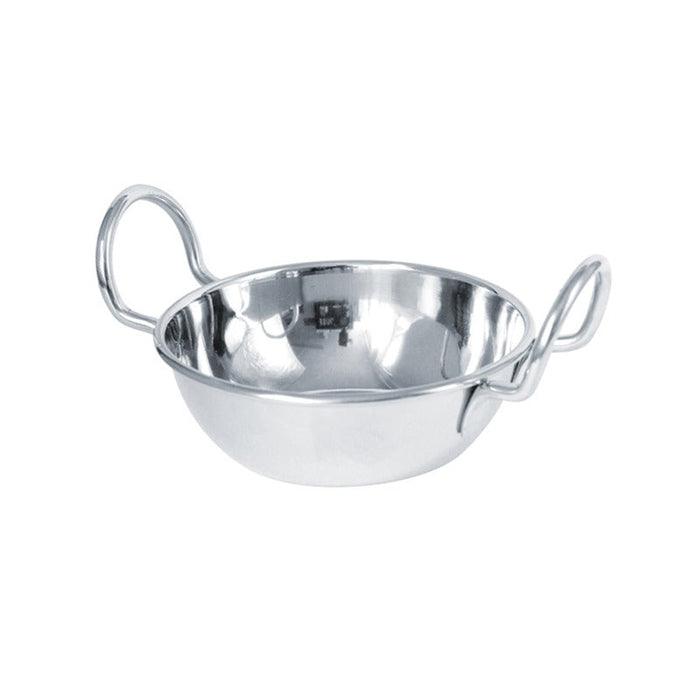 Piatto rotondo "Balti" in acciaio inox con manici - 250 ml - Ø 10 cm - 12 unità
