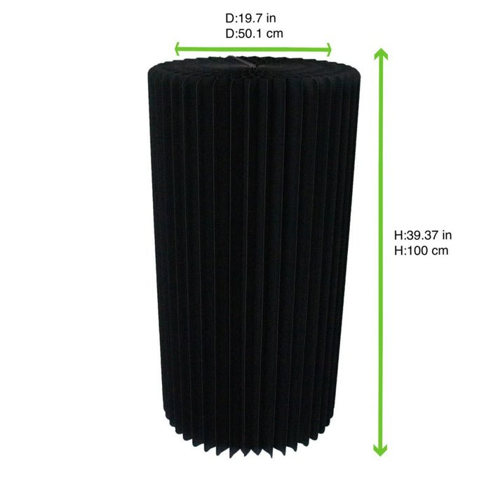 Tavolo luminoso pieghevole nero con ripiano in acrilico - Ø 50 cm - H 100 cm - 2 unità - dimensions