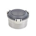 Contenitore rotondo Noxbox in acciaio inox con coperchio in PP nero - 600 ml - Ø 13,7 cm - H 7,3 cm - 12 unità