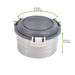 Contenitore rotondo Noxbox in acciaio inox con coperchio in PP nero - 600 ml - Ø 13,7 cm - H 7,3 cm - 12 unità - dimensions