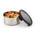 Contenitore rotondo Noxbox in acciaio inox con coperchio in PP nero - 900 ml - Ø 15,5 cm - H 8 cm - 6 unità