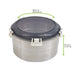 Contenitore rotondo Noxbox in acciaio inox con coperchio in PP nero - 900 ml - Ø 15,5 cm - H 8 cm - 6 unità - dimensions