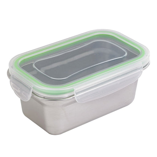Contenitore per pasti Noxbox rettangolare in acciaio inox con coperchio in PP - 620 ml - 16,3 cm x 10 cm x 6,5 cm - 6 unità