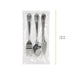 Kit posate in acciaio inox 4/1 "Noxcut": coltello forchetta cucchiaio da minestra tovagliolo, imballo in carta - 23 cm - 250 unità