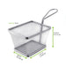 Mini cestello per friggitrice rettangolare in metallo - 10,5 cm x 8,5 cm x 6,5 cm - 6 unità - dimensions
