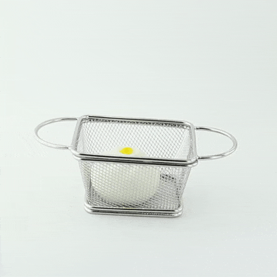 Mini cestello per friggitrice in metallo con doppio manico - 17 cm x 8,5 cm x 6 cm - 6 unità