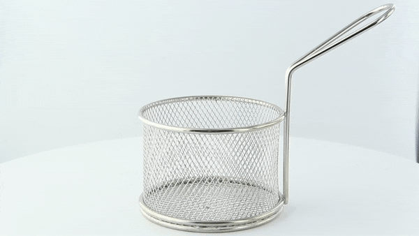 Mini cestello per friggitrice rotondo in metallo - Ø 10 cm - H 7 cm - 6 unità