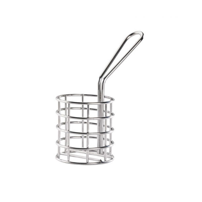 Mini cestello per friggitrice rotondo in metallo - Ø 4,5 cm - H 5,1 cm - 6 unità