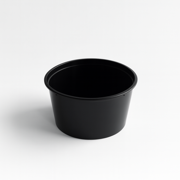 Insalatiera rotonda "Buckaty" in PP iniettato nero - 1000 ml - Ø 14,5 cm - H 8,1 cm - 500 unità