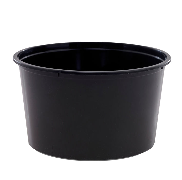 Insalatiera rotonda "Buckaty" in PP iniettato nero - 1000 ml - Ø 14,5 cm - H 8,1 cm - 500 unità