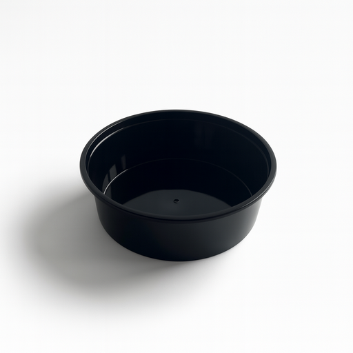 Insalatiera rotonda "Buckaty" in PP iniettato nero - 600 ml - Ø 14,5 cm - H 4,9 cm - 500 unità
