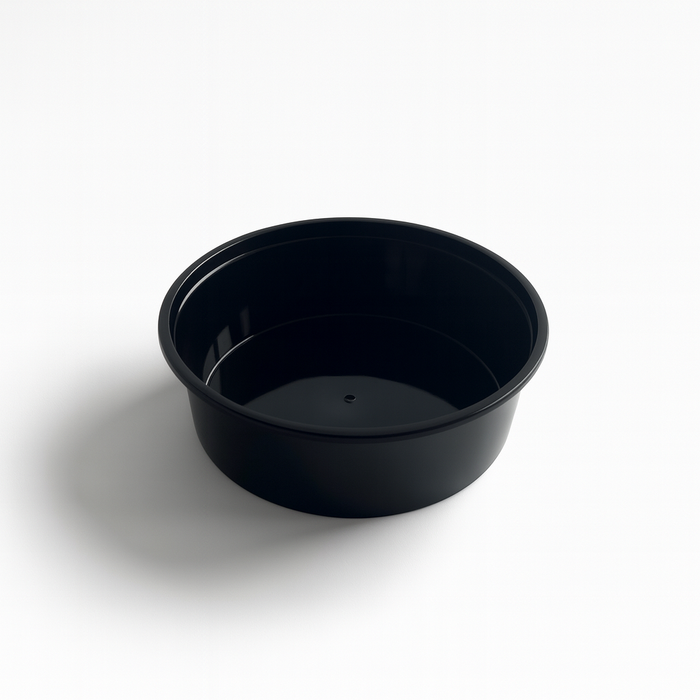 Insalatiera rotonda "Buckaty" in PP iniettato nero - 600 ml - Ø 14,5 cm - H 4,9 cm - 500 unità