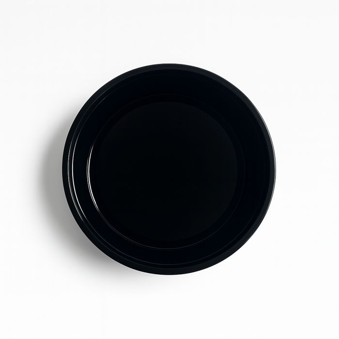 Insalatiera rotonda "Buckaty" in PP iniettato nero - 600 ml - Ø 14,5 cm - H 4,9 cm - 500 unità