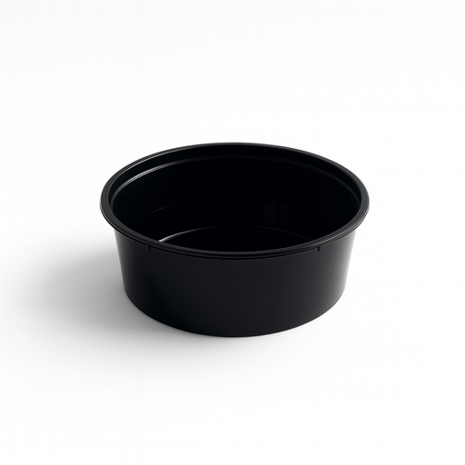 Insalatiera rotonda "Buckaty" in PP iniettato nero - 750 ml - Ø 14,5 cm - H 6 cm - 500 unità