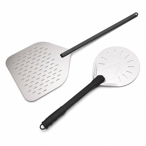 2 pale per pizza forate in alluminio: pala per infornare e pala per girare - 35,5 cm x 40,6 cm - 1 unità