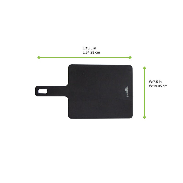 Tagliere rettangolare nero in fibra di legno - 34,3 cm x 19 cm x 0,6 cm - 6 unità - dimensions