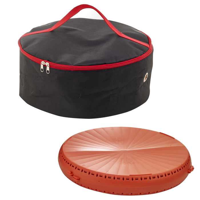 Borsa rotonda nera riutilizzabile per pizza e bento - Ø 37 cm - H 15 cm - 5 unità