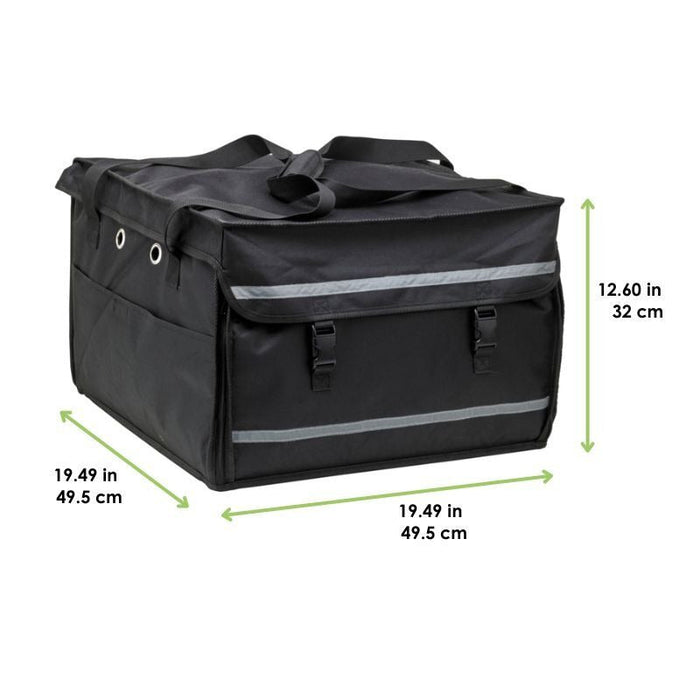 Box per scooter e zaino isotermico nero a 2 aperture con ripiano - 49,5 cm x 49,5 cm x 32 cm - 1 unità - dimensions