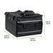 Box per scooter e zaino isotermico nero a 2 aperture con ripiano - 49,5 cm x 49,5 cm x 32 cm - 1 unità - dimensions